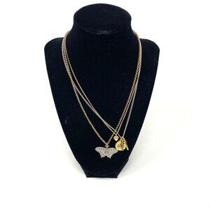 Juicy Couture Multi-Chain Layered Butterfly, Bird, Heart, Keys Pendant Necklace